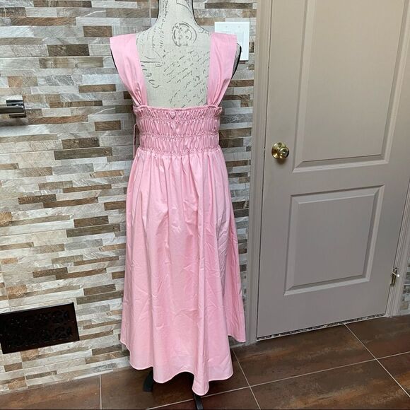 NANETTE Lepore gypsy rose pink pleated smocked Sleeveless Midi Milkmade Dress 12 - Picture 5 of 12